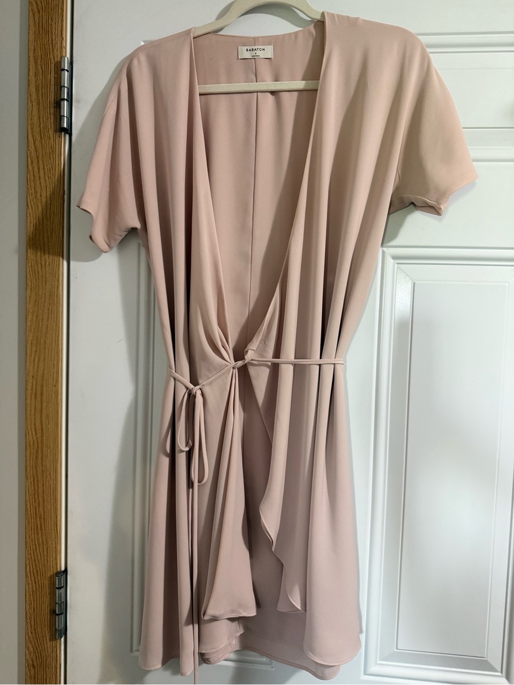 45. Aritzia Babaton Wallace Wrap Dress
 Soft Blush Small Minimalist Balletcore
